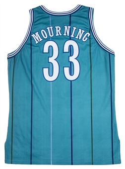 1992-93 Alonzo Mourning Game Used Rookie Charlotte Hornets Road Jersey 